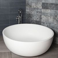 Round bathtub TWIN SET # TUB06free-standingSolid Surfacewhite
