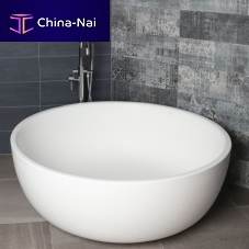 Round bathtub TWIN SET # TUB06free-standingSolid Surfacewhite