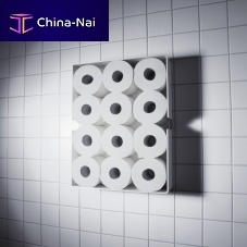 Wall-mounted shelf PURO TOILET PAPER RESERVOIRcontemporaryaluminumbathroom