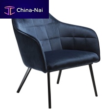 Traditional armchair EMBRACE velvetleathersteel