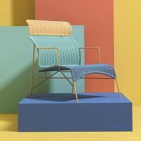 Contemporary armchair TABACHNPVCmetalhigh-back