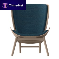 Contemporary fireside chair THE READERoakupholsteredgray