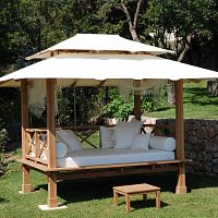 Canopy garden bed HONEYMOONdoublecontemporarywith lights