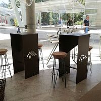 Contemporary high bar table thermo-lacquered aluminumrectangularcustom