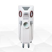 Training dental laboratory workstation with hoodwith hygiene systemon casters