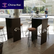 Contemporary high bar table thermo-lacquered aluminumrectangularcustom
