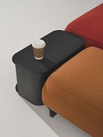 Contemporary pouf RALIK fabricleathersquare