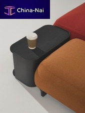 Contemporary pouf RALIK fabricleathersquare
