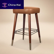 Traditional bar stool Lauren leatherwalnut base4-legged