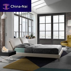 Double bed 7011contemporaryupholsteredwith headboard
