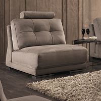 Contemporary fireside chair MOMAleatherwith headresthome cinema