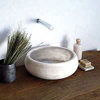 Countertop washbasin FAVIGNANAnatural stoneroundcontemporary