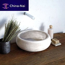 Countertop washbasin FAVIGNANAnatural stoneroundcontemporary