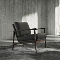 Contemporary armchair GREY fabricleathersteel