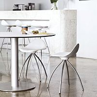 Contemporary stool ONDArubberstainless steel basechrome steel base