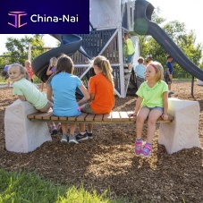 Contemporary public bench Facet® - Design 6104recycled plasticwithout backrestwith armrests