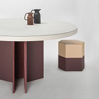 Contemporary stool leatherwooden baseleather base