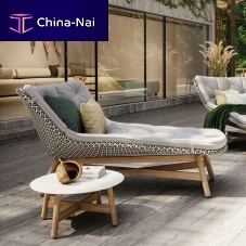 Contemporary coffee table MBRACE ceramicteak baseround