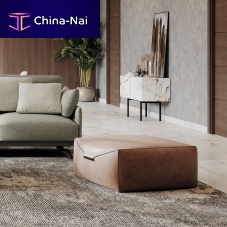 Contemporary pouf LUGGAleathersquarecontract