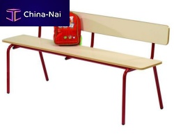 Contemporary public bench BANK painted metalplasticwith backrest
