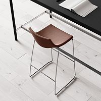 Contemporary stool SUPEROTTOleatherfabricwooden base