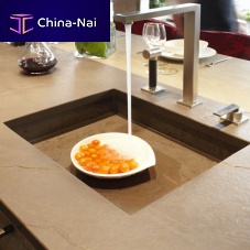 Single-bowl kitchen sink ARDOISE CLIVEEwith drainboardslateintegrated