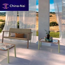Contemporary side table Orionewoodenglassmetal base