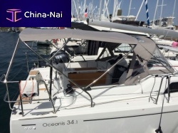 Boat Bimini top Oceanis 34.1cockpithelm stationstainless steel frame