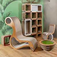 Original design sun lounger X2woodenwoodencardboard