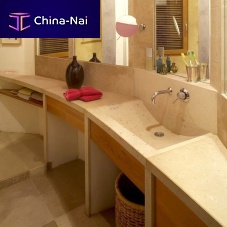Integrated washbasin AUBEROCHE CENDREstonewith counterwithout hole