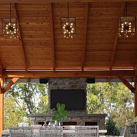 Pendant lamp ZANADOObrassironglass