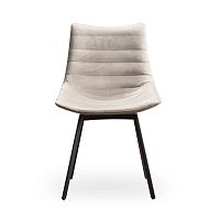 Contemporary chair LUCindoorfabricwooden base