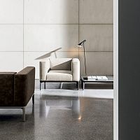 Contemporary armchair SLIMsynthetic leatherleatherfabric