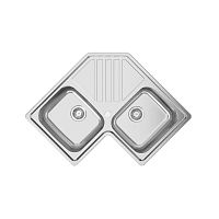 Double kitchen sink KEPPLER BBwith drainboardpolished stainless steelovermount