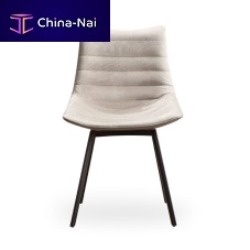 Contemporary chair LUCindoorfabricwooden base