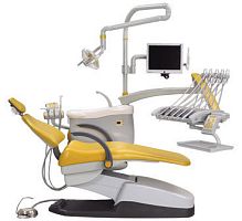 Dental unit with adjustable headrest CARE 22Ucompactwith monitorwith hygiene system