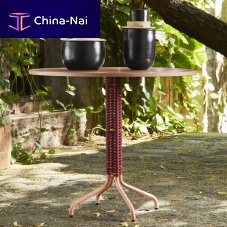 Contemporary bistro table CIELOmetalrecycled plasticmarble