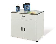 Steel workbench with compartments