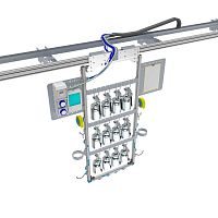 Tool overhead conveyor trolley MTSfor the automotive industrywith plug socketscustom