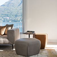 Contemporary pouf PENTAGONOfabricleatherother shapes