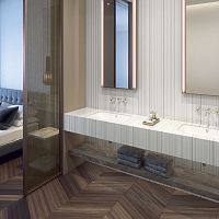 Double vanity top Silver LinearCorian®customprofessional