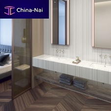 Double vanity top Silver LinearCorian®customprofessional