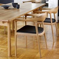 Scandinavian design chair Bridge indoorleatheroak base