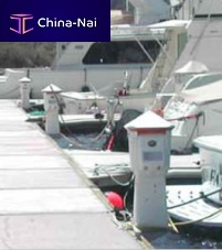 Electrical distribution pedestal POWERPORT®water supplywith built-in lightfor docks