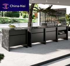 Outdoor kitchen B.TABLEcontemporarystonealuminum