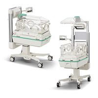 Neonatal incubator on casters Dual Incu iwith phototherapy lampwith resuscitation unit