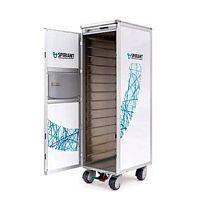 Full-size aircraft meal trolley half-size