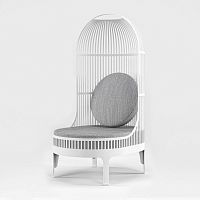 Contemporary armchair NESTfabricmetalhigh back