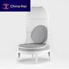 Contemporary armchair NESTfabricmetalhigh back