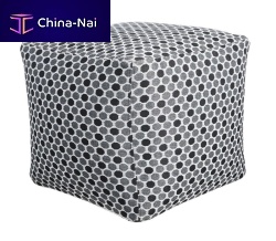 Contemporary ottoman POUFFEfabricsquareupholstered